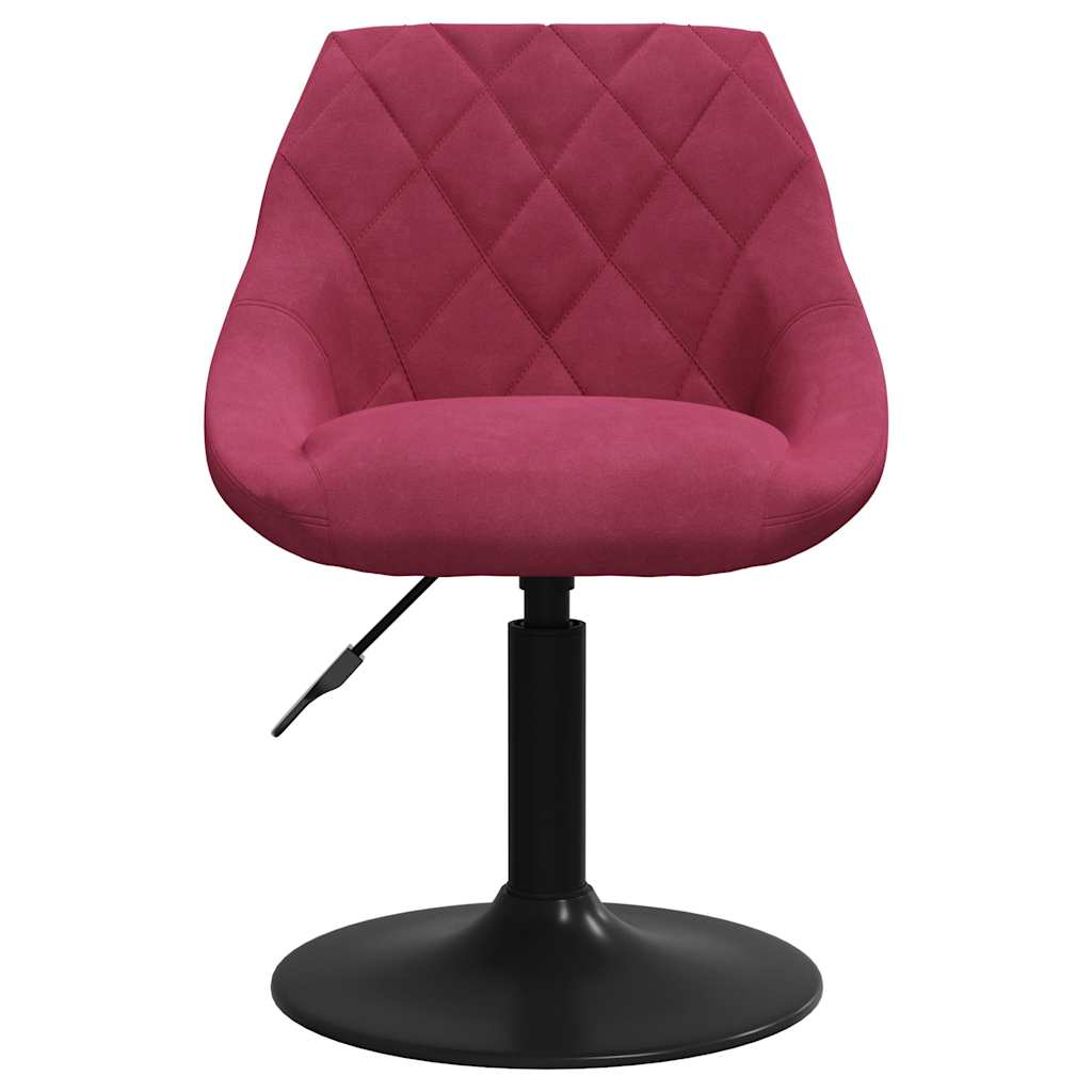 Chaises pivotantes à manger lot de 2 bordeaux velours - XIOS