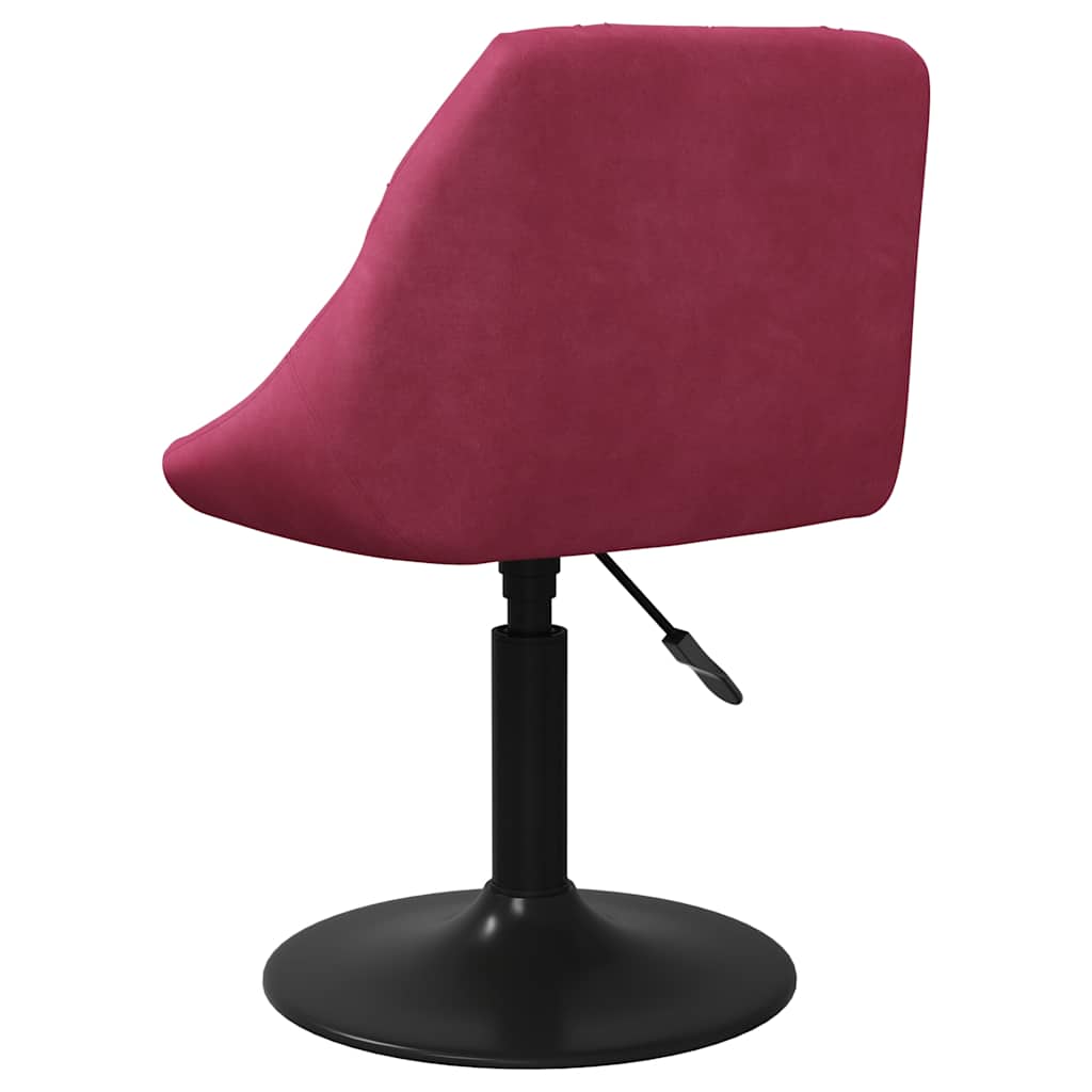 Chaises pivotantes à manger lot de 2 bordeaux velours - XIOS