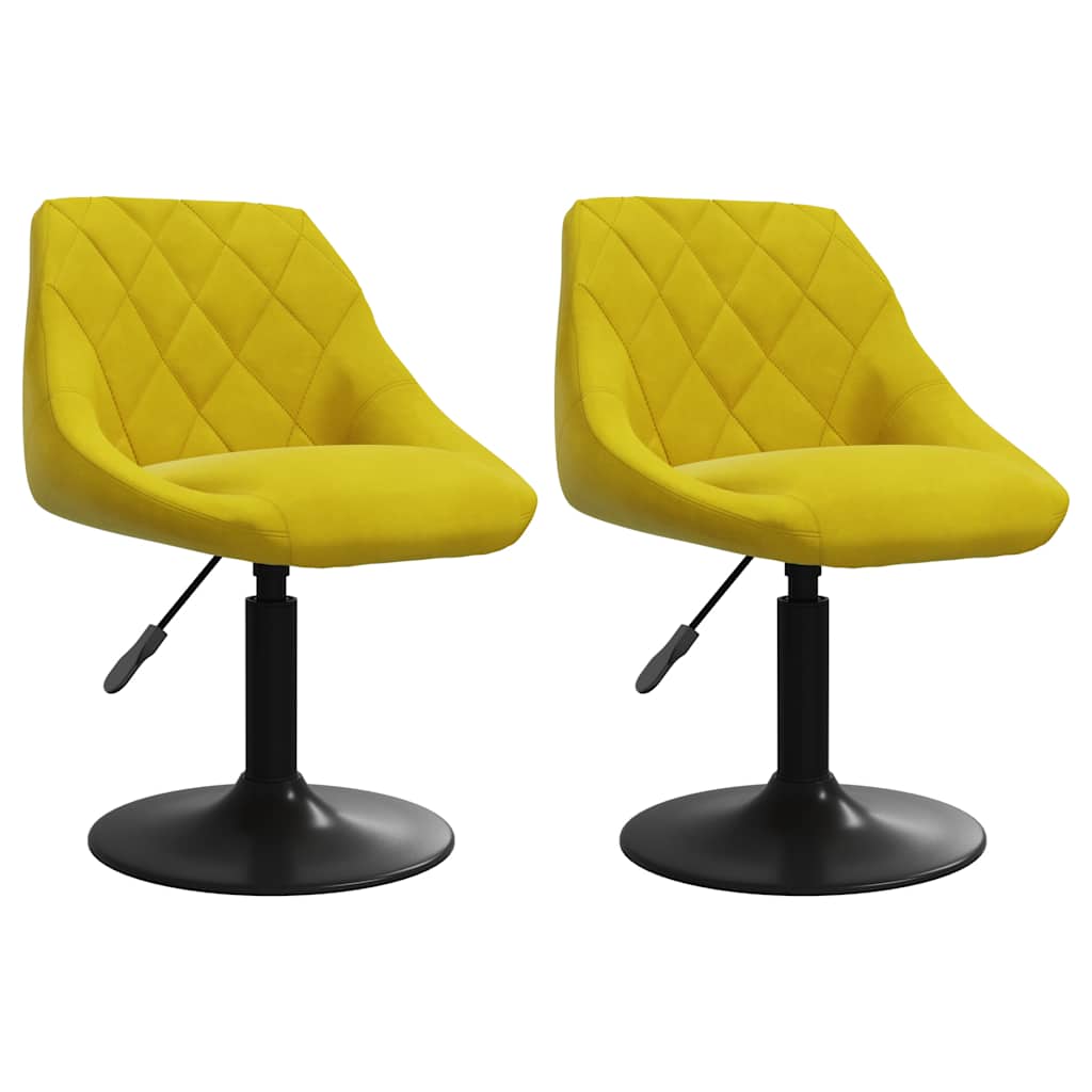 Chaises à manger pivotantes lot de 2 jaune moutarde velours - XIOS