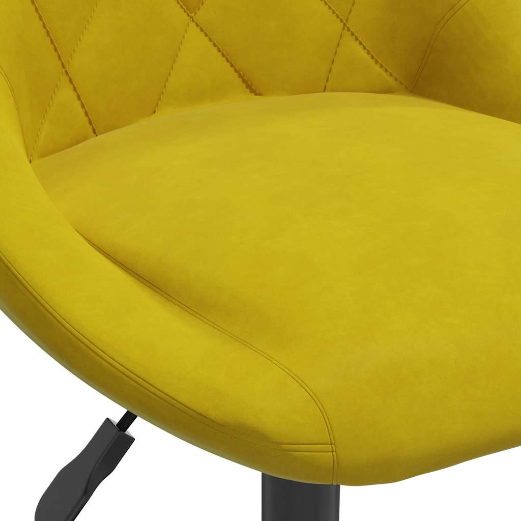 Chaises à manger pivotantes lot de 2 jaune moutarde velours - XIOS