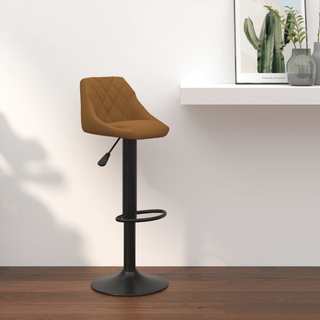 Tabouret de bar Marron Velours - XIOS
