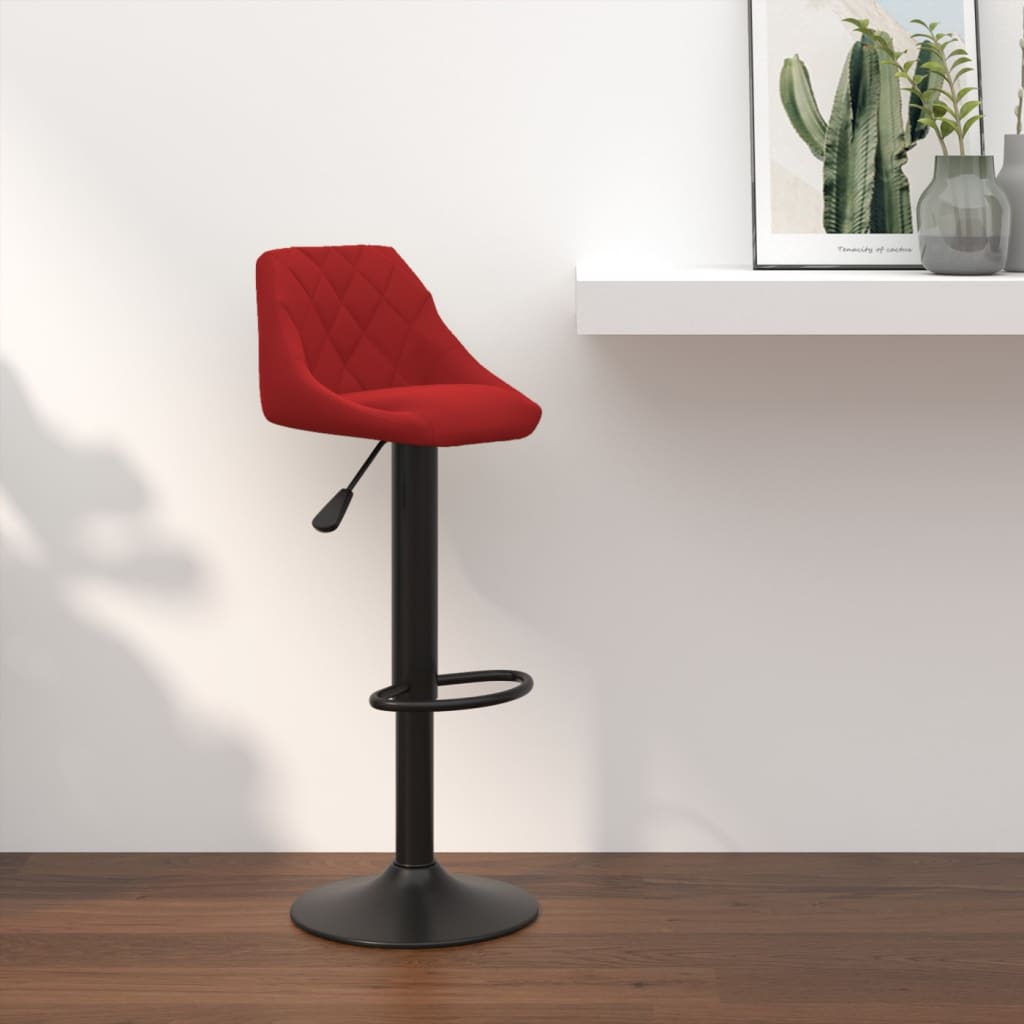 Tabouret de bar Rouge bordeaux Velours - XIOS