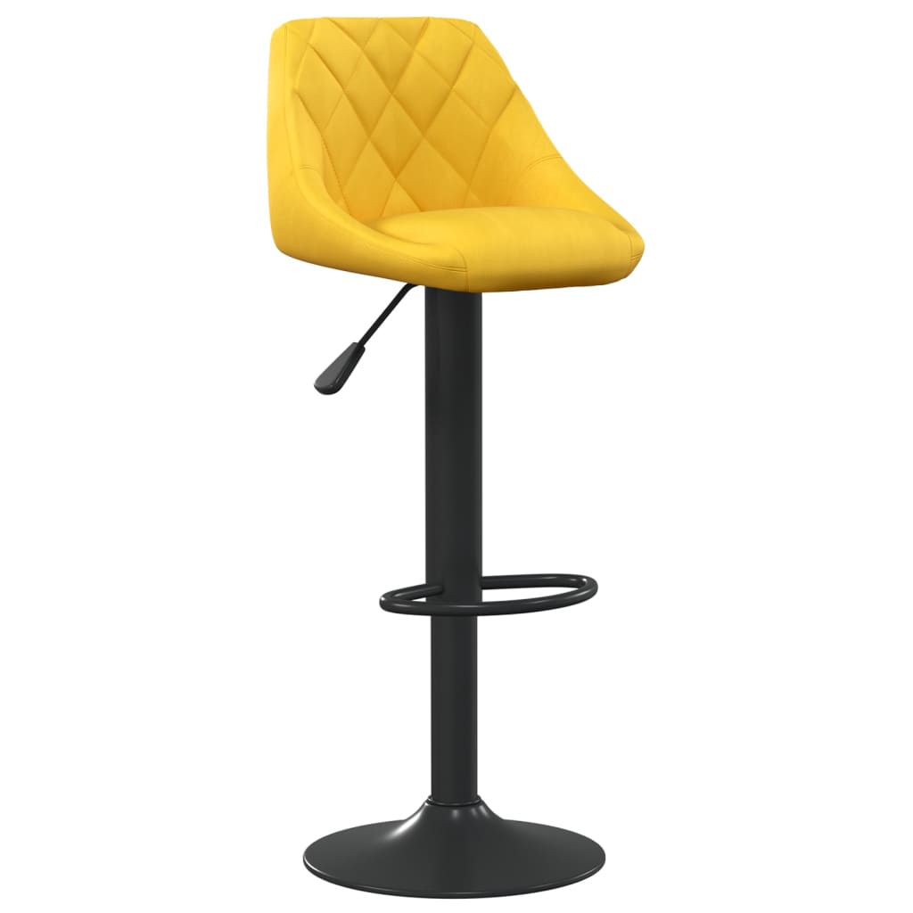 Tabouret de bar Jaune moutarde Velours - XIOS