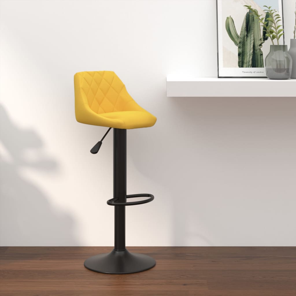 Tabouret de bar Jaune moutarde Velours - XIOS