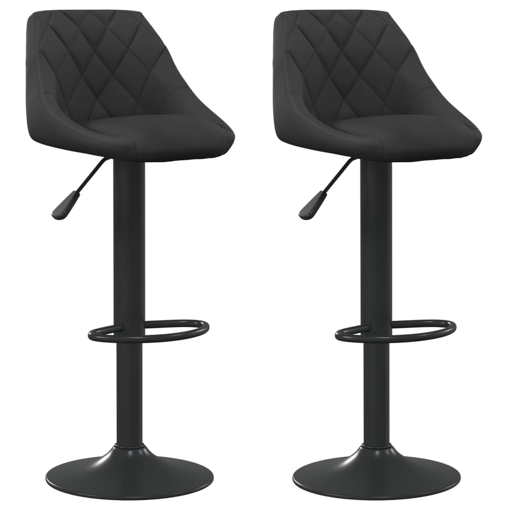 Tabourets de bar lot de 2 noir velours - XIOS