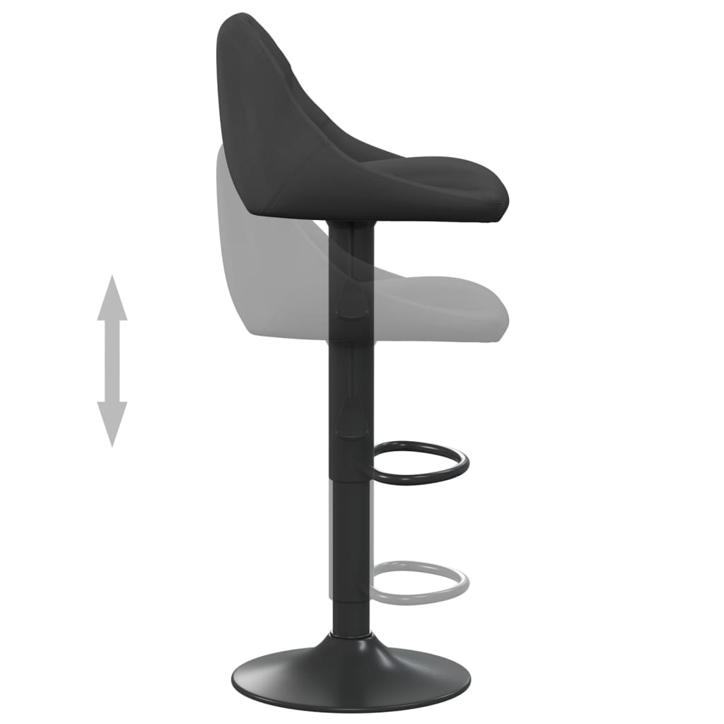 Tabourets de bar lot de 2 noir velours - XIOS