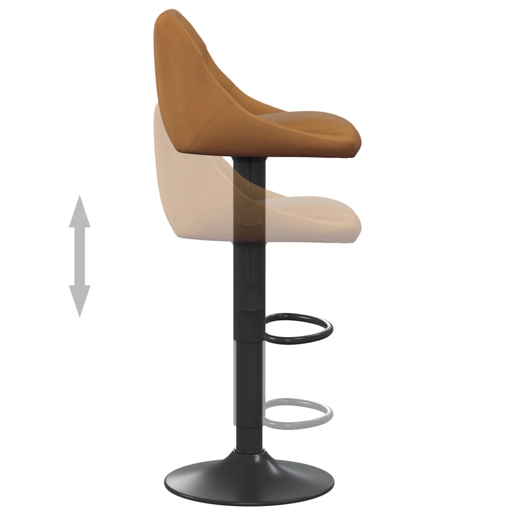 Tabourets de bar lot de 2 marron velours - XIOS