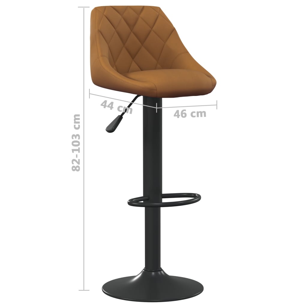 Tabourets de bar lot de 2 marron velours - XIOS
