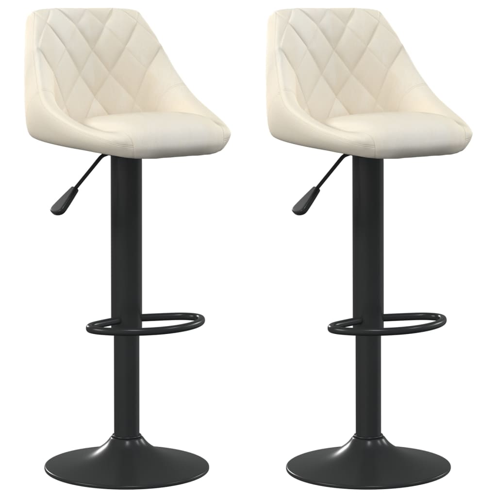 Tabourets de bar lot de 2 crème velours - XIOS