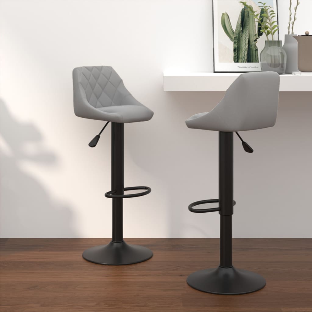 Tabourets de bar lot de 2 gris clair velours - XIOS
