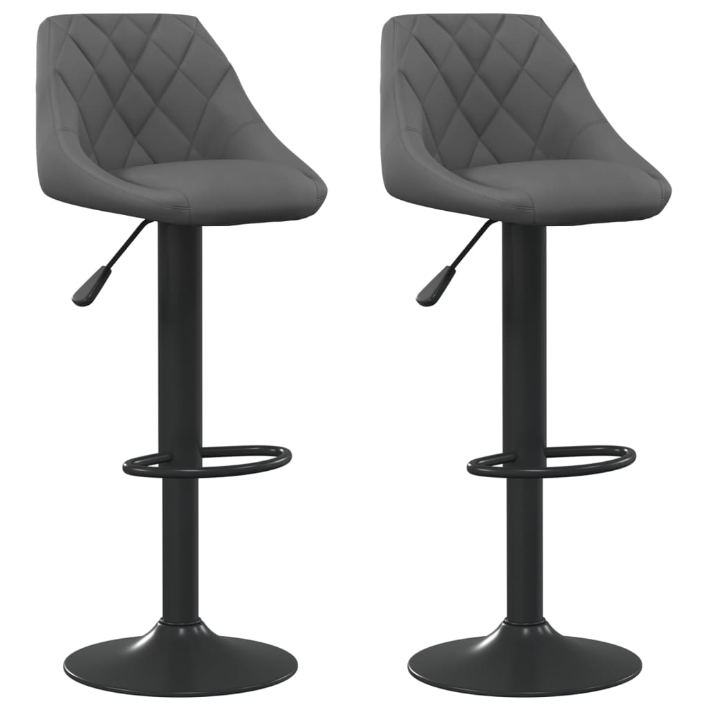 Tabourets de bar lot de 2 gris foncé velours - XIOS