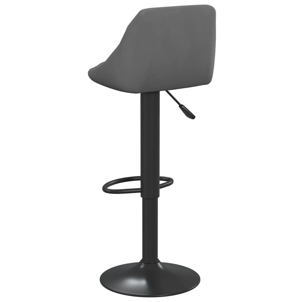 Tabourets de bar lot de 2 gris foncé velours - XIOS