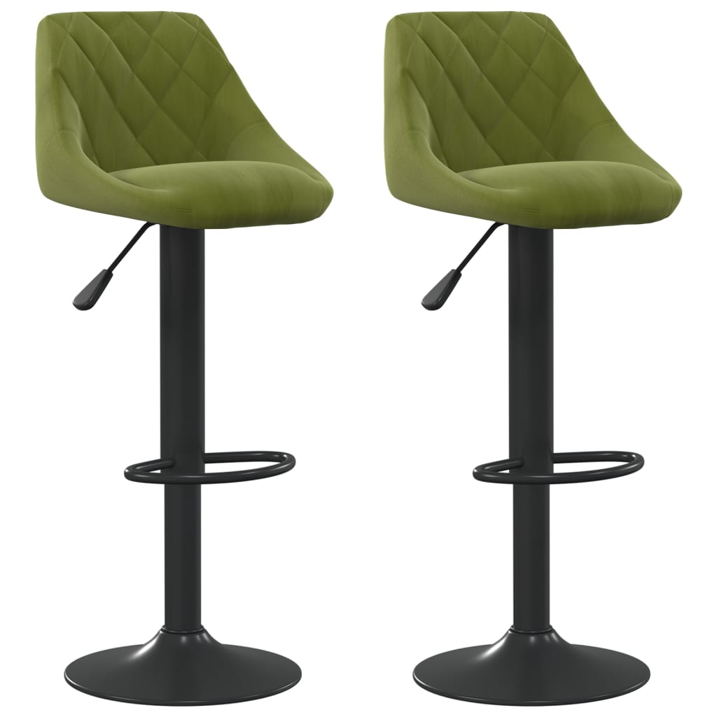 Tabourets de bar lot de 2 vert clair velours - XIOS