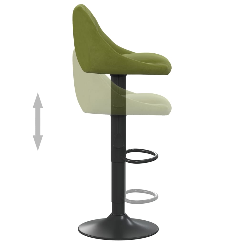 Tabourets de bar lot de 2 vert clair velours - XIOS