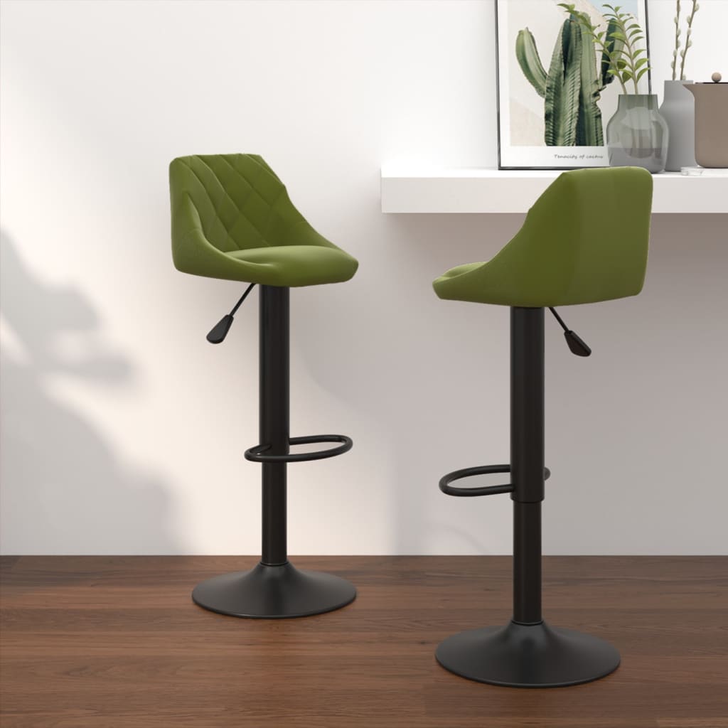 Tabourets de bar lot de 2 vert clair velours - XIOS