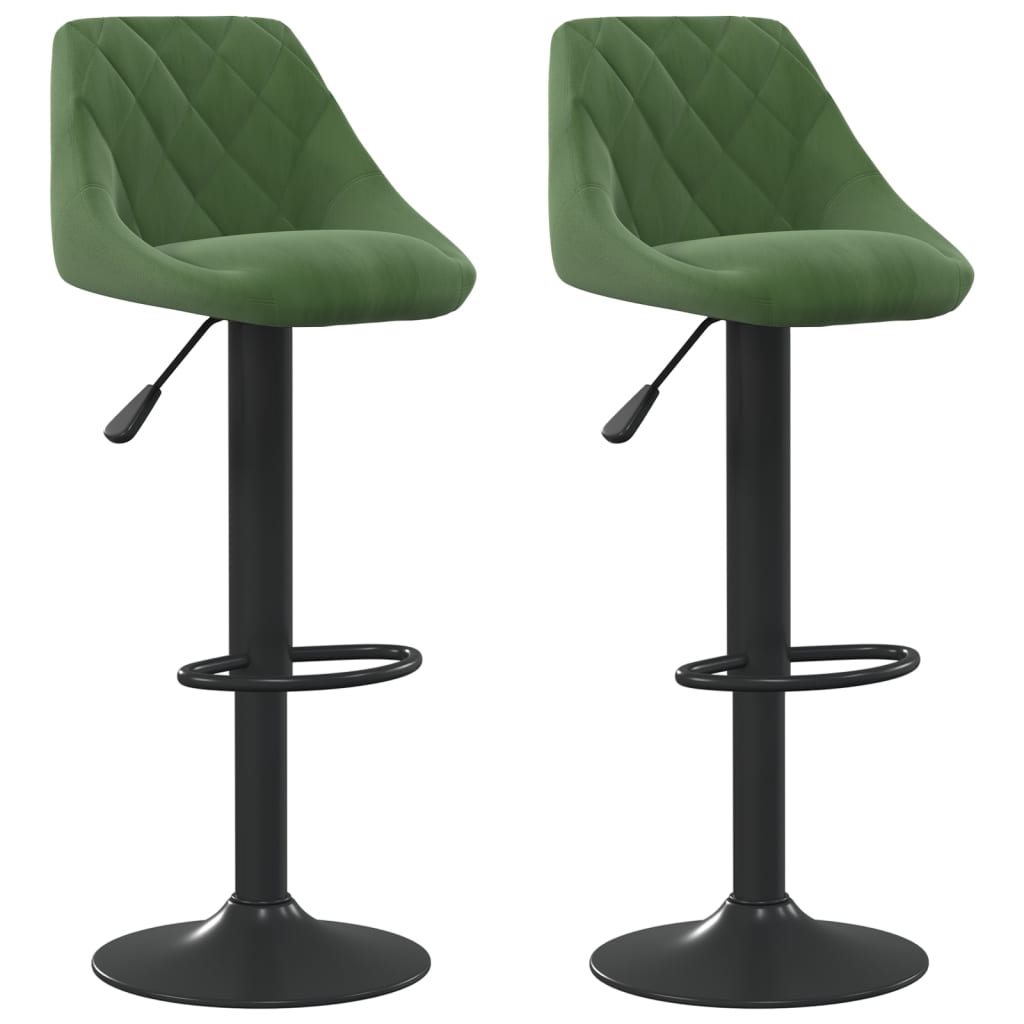 Tabourets de bar lot de 2 vert foncé velours - XIOS