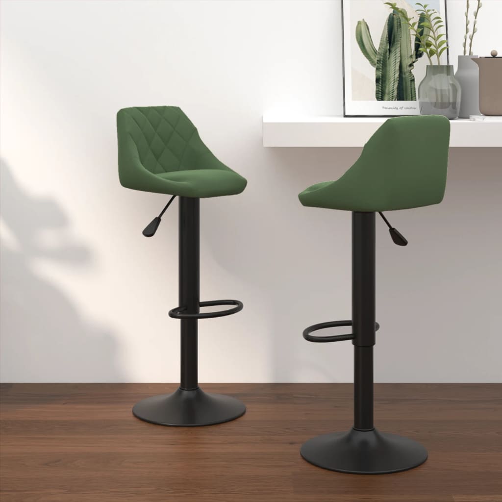 Tabourets de bar lot de 2 vert foncé velours - XIOS