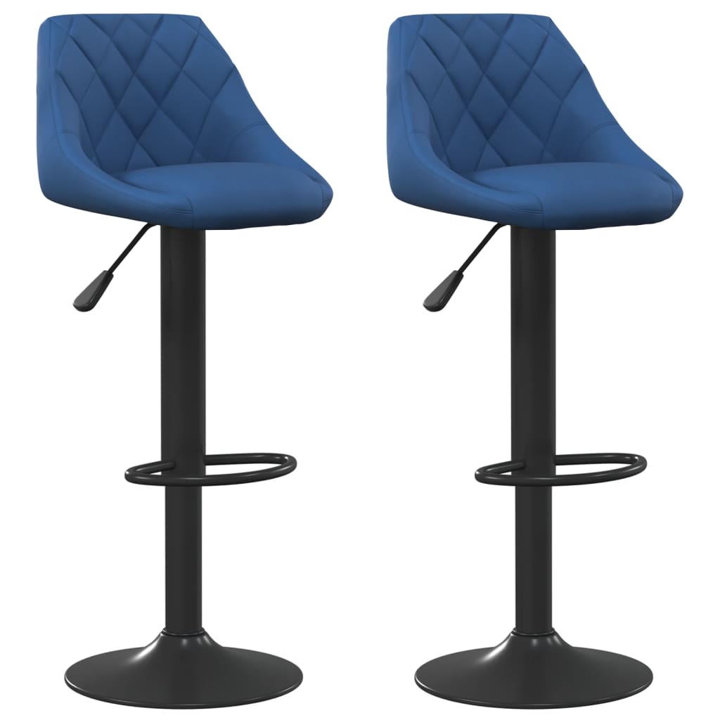 Tabourets de bar lot de 2 bleu velours - XIOS