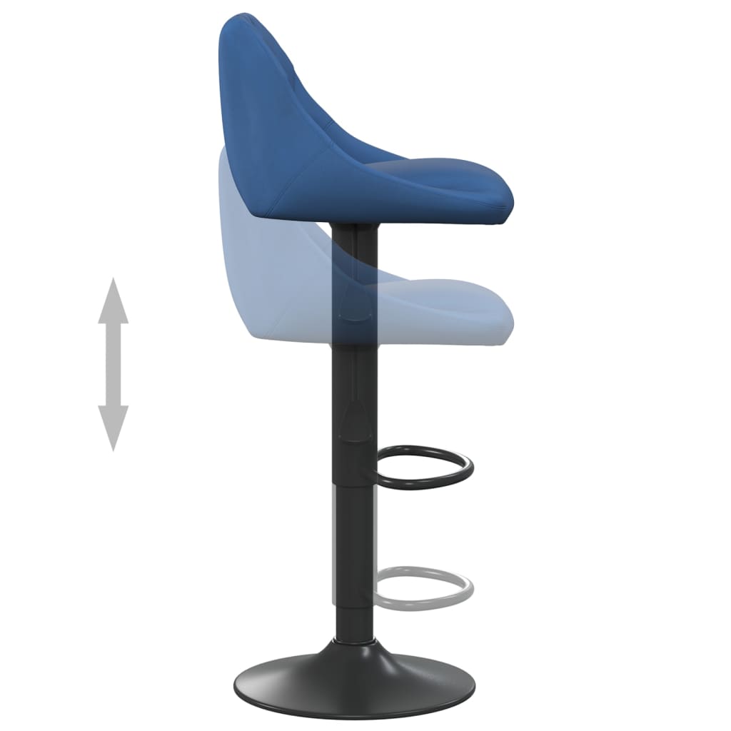 Tabourets de bar lot de 2 bleu velours - XIOS
