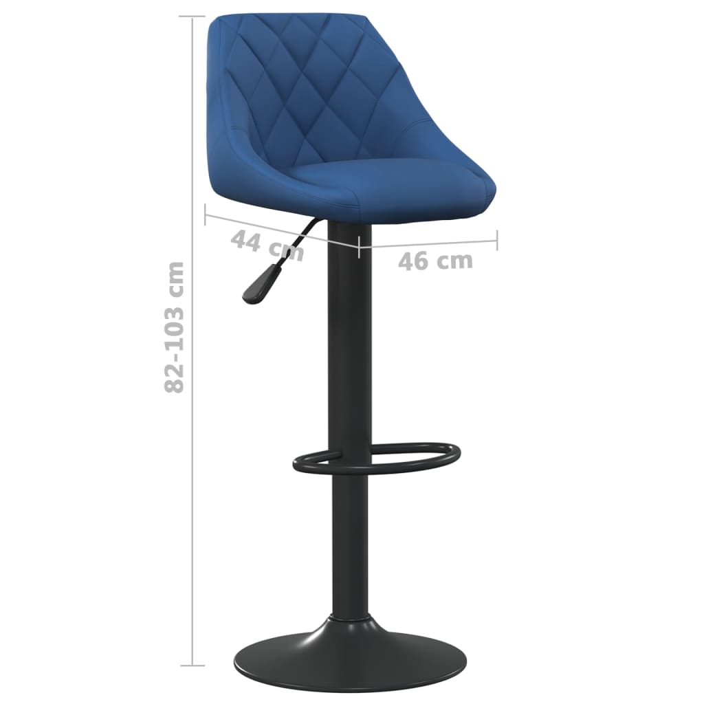 Tabourets de bar lot de 2 bleu velours - XIOS