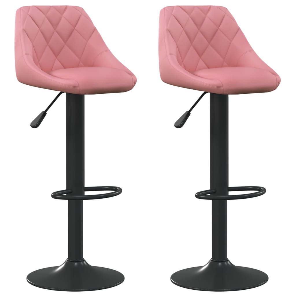 Tabourets de bar lot de 2 rose velours - XIOS