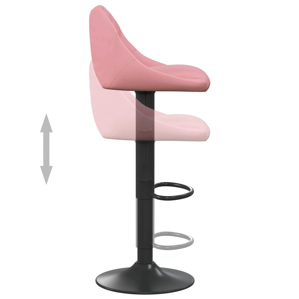 Tabourets de bar lot de 2 rose velours - XIOS