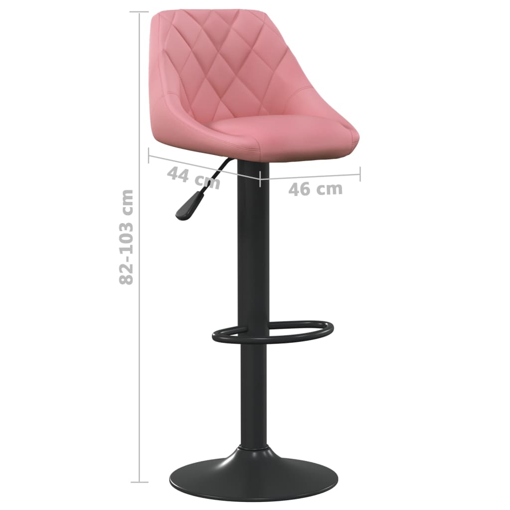 Tabourets de bar lot de 2 rose velours - XIOS