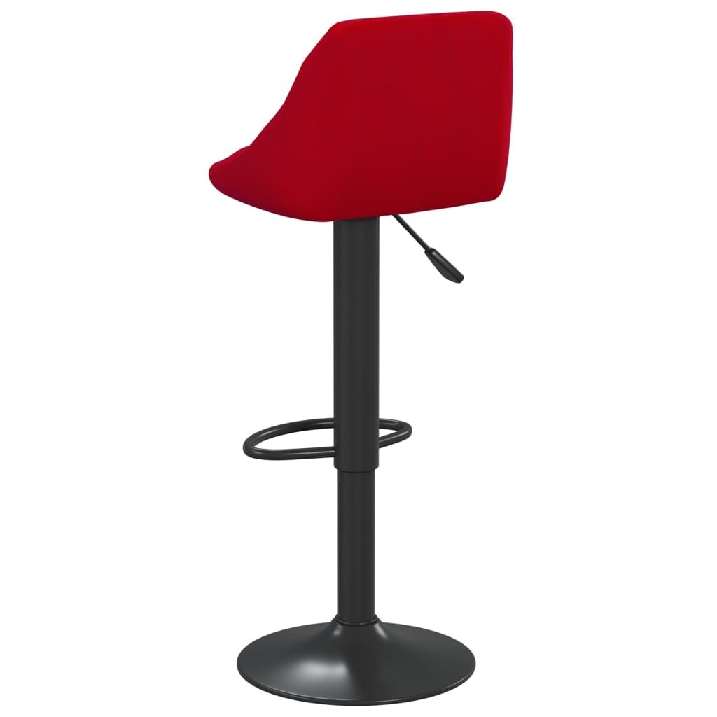 Tabourets de bar lot de 2 rouge bordeaux velours - XIOS