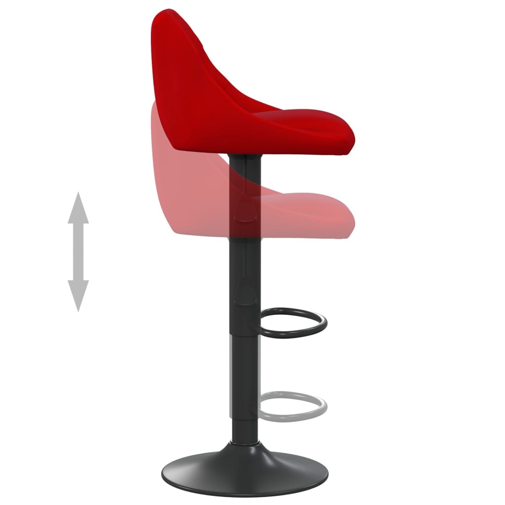 Tabourets de bar lot de 2 rouge bordeaux velours - XIOS