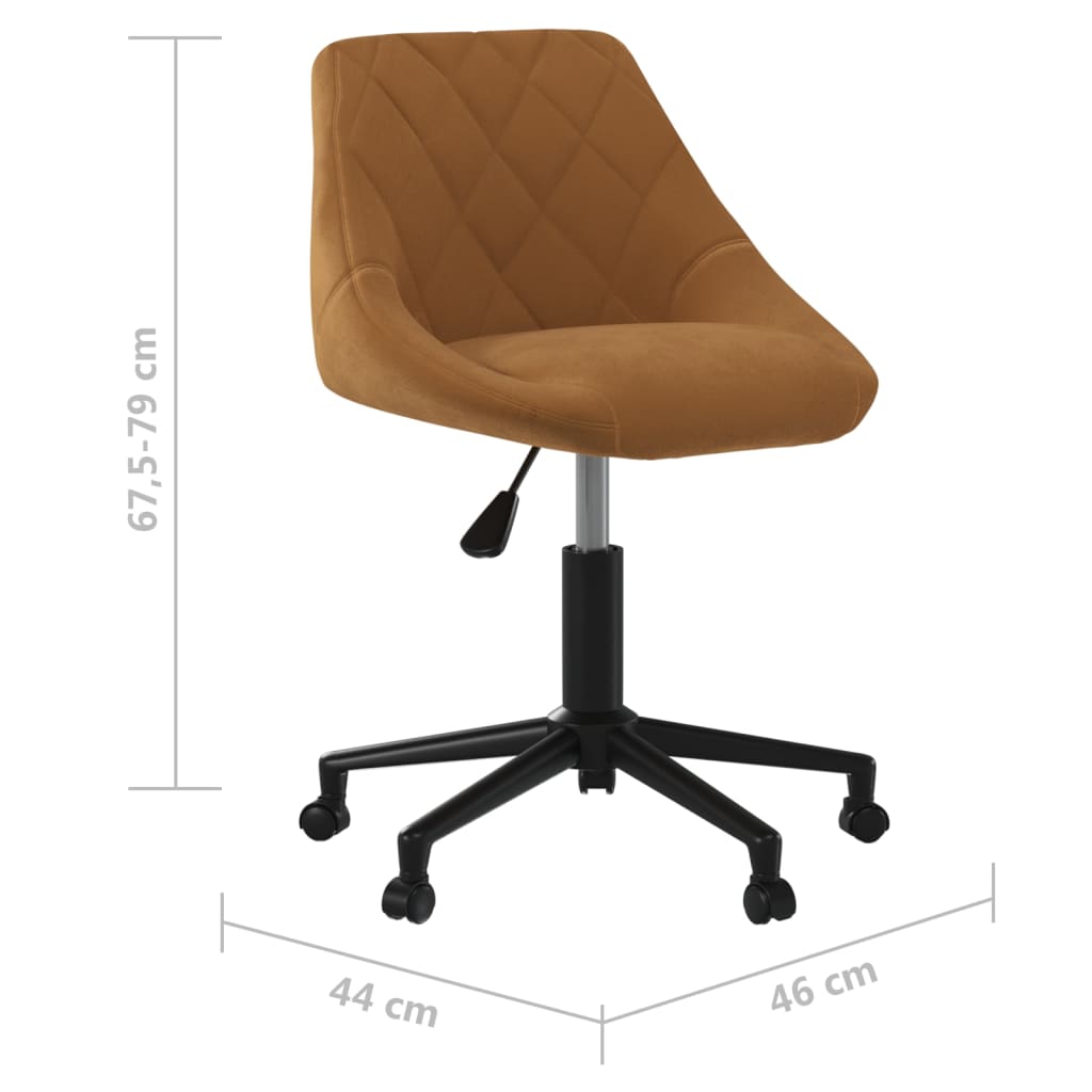Chaise pivotante de bureau Marron Velours - XIOS