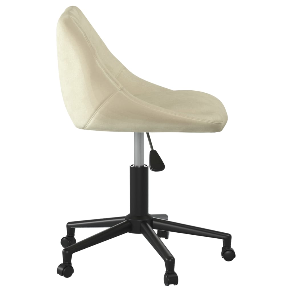 Chaise pivotante de bureau Crème Velours - XIOS