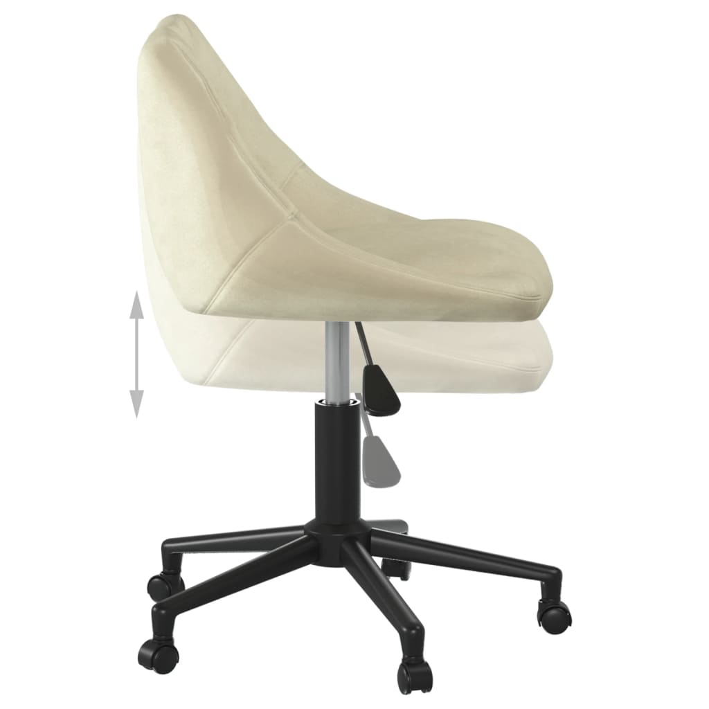 Chaise pivotante de bureau Crème Velours - XIOS