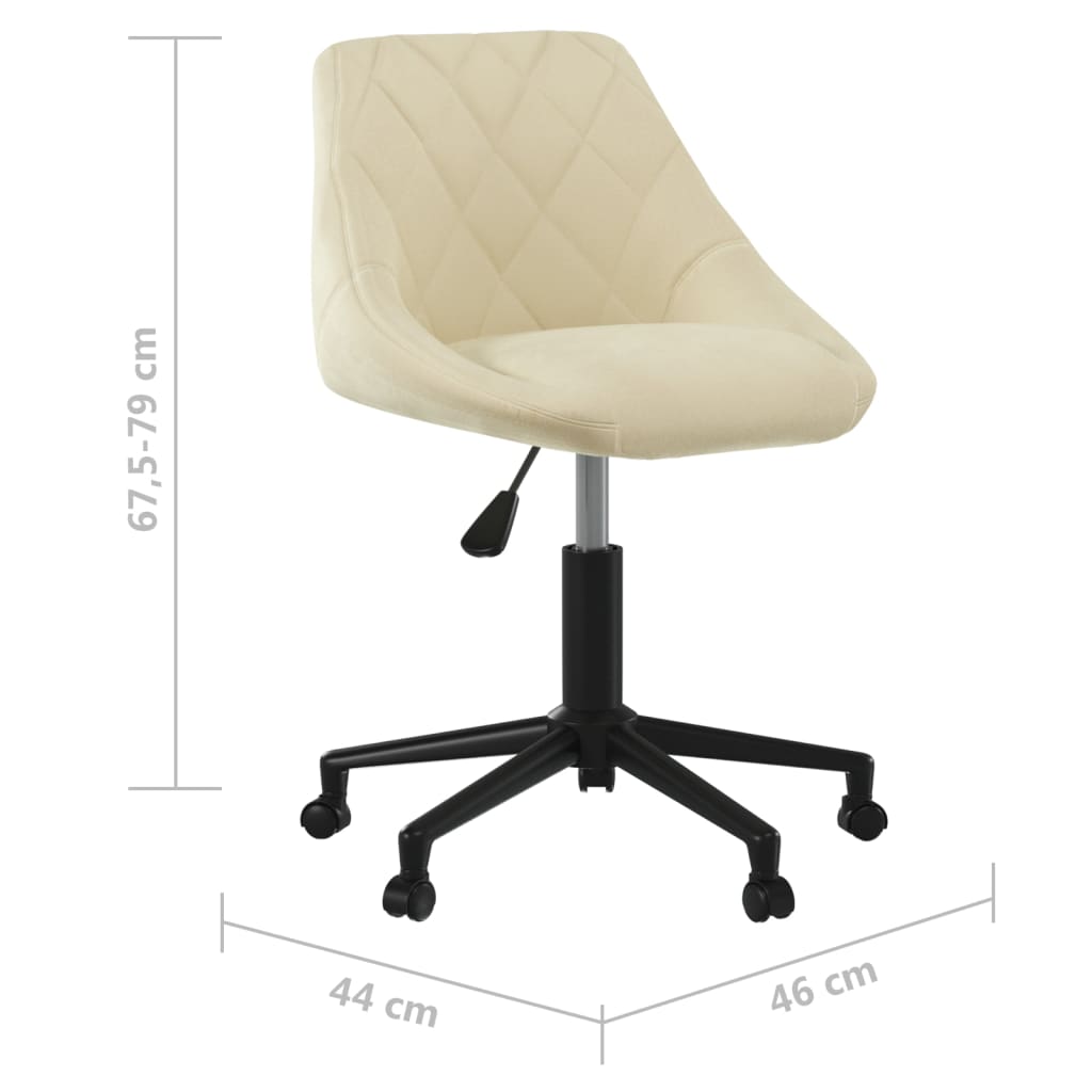 Chaise pivotante de bureau Crème Velours - XIOS