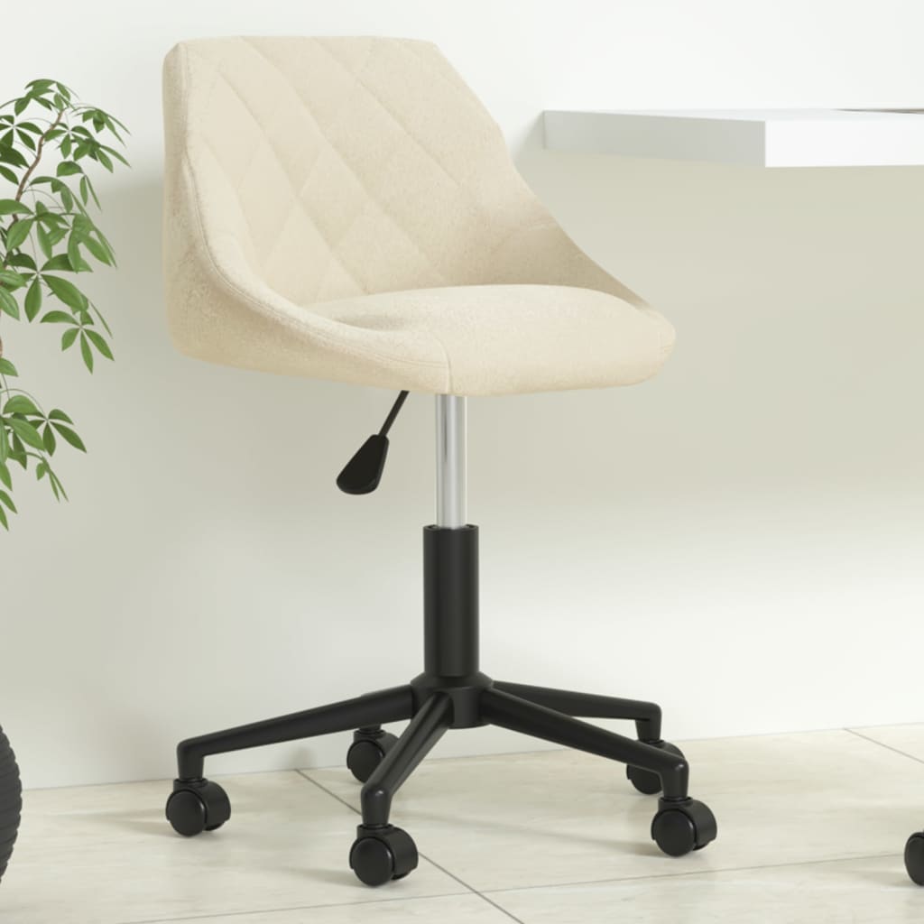Chaise pivotante de bureau Crème Velours - XIOS