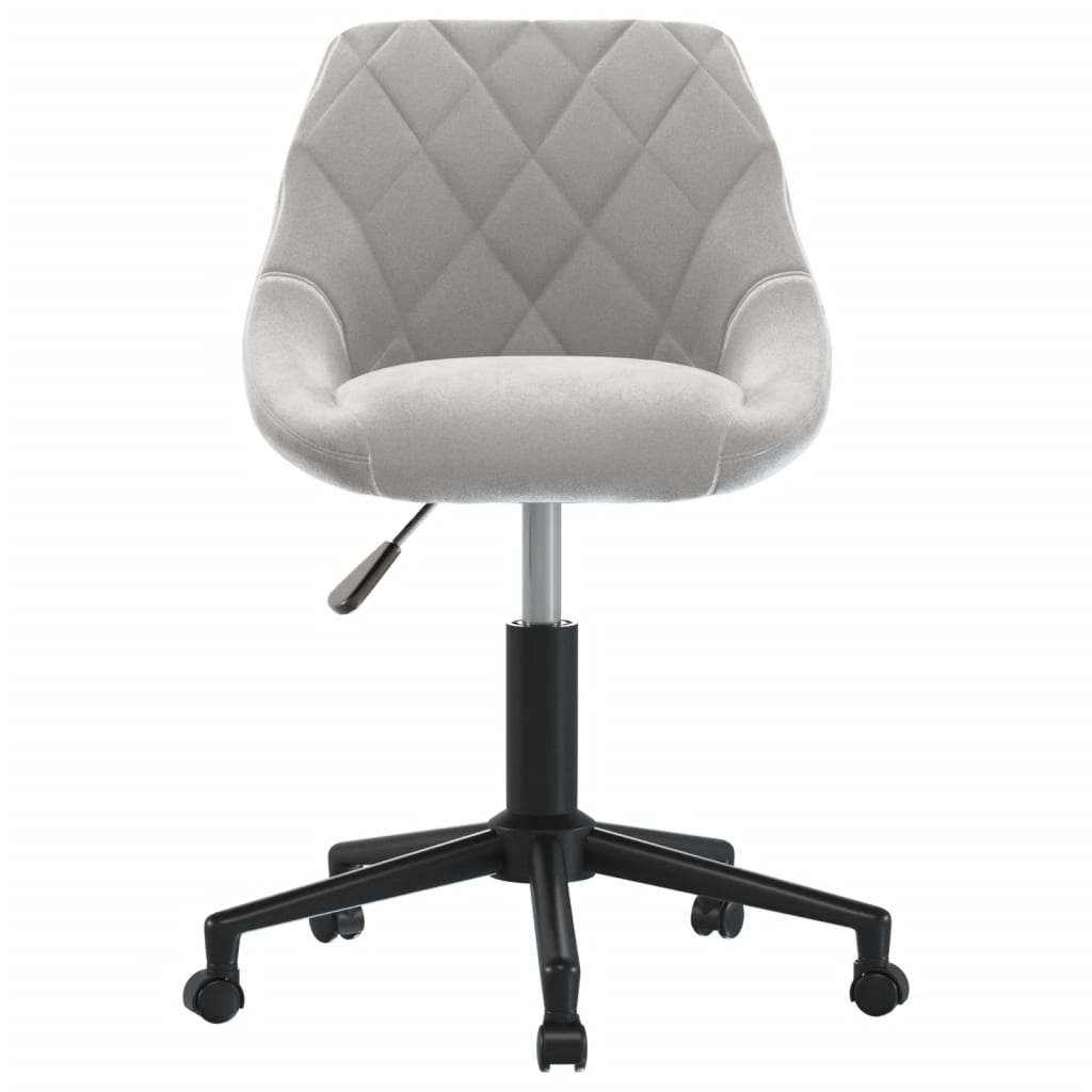 Chaise pivotante de bureau Gris clair Velours - XIOS