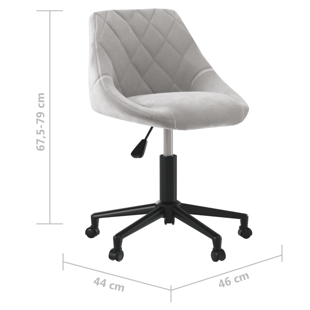 Chaise pivotante de bureau Gris clair Velours - XIOS