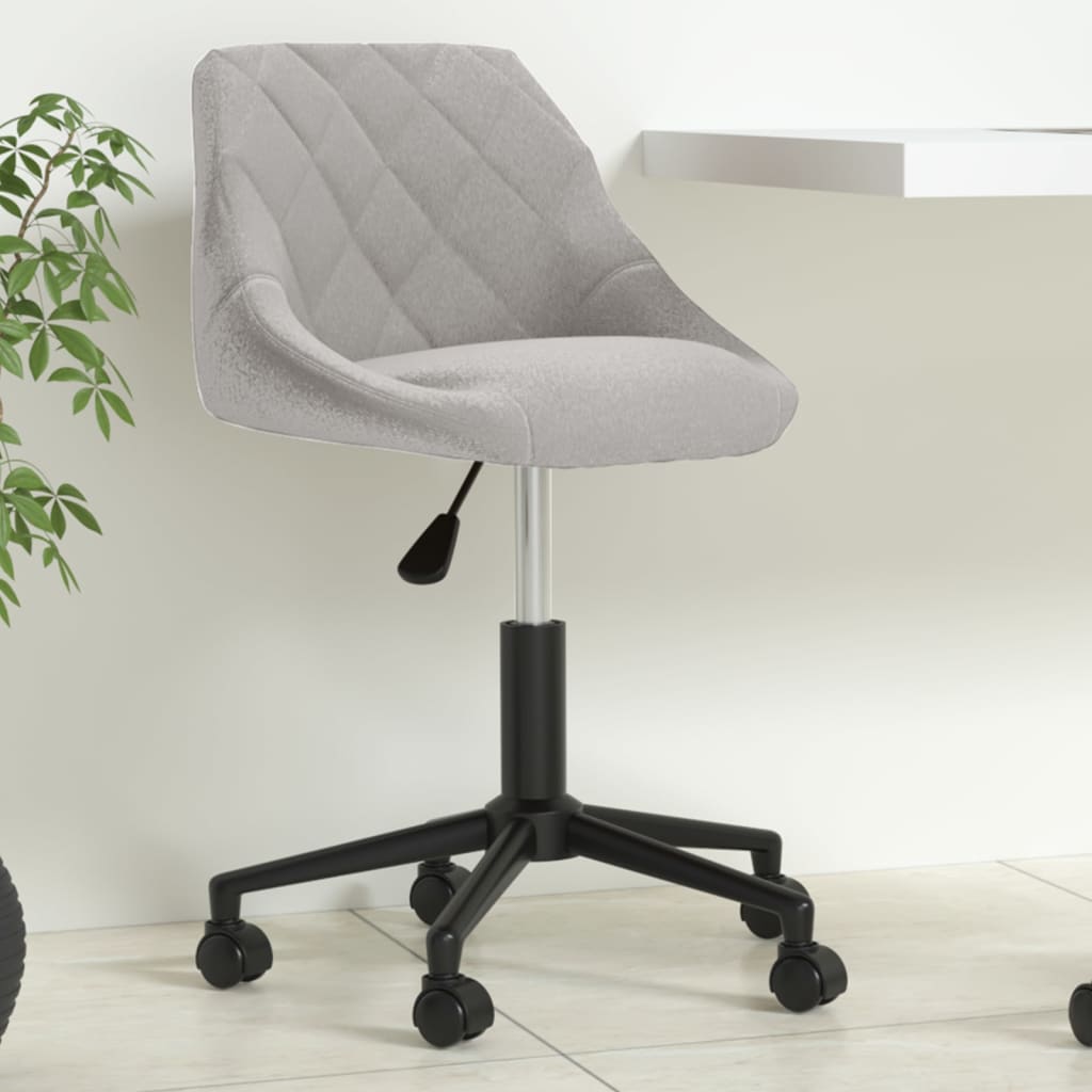 Chaise pivotante de bureau Gris clair Velours - XIOS