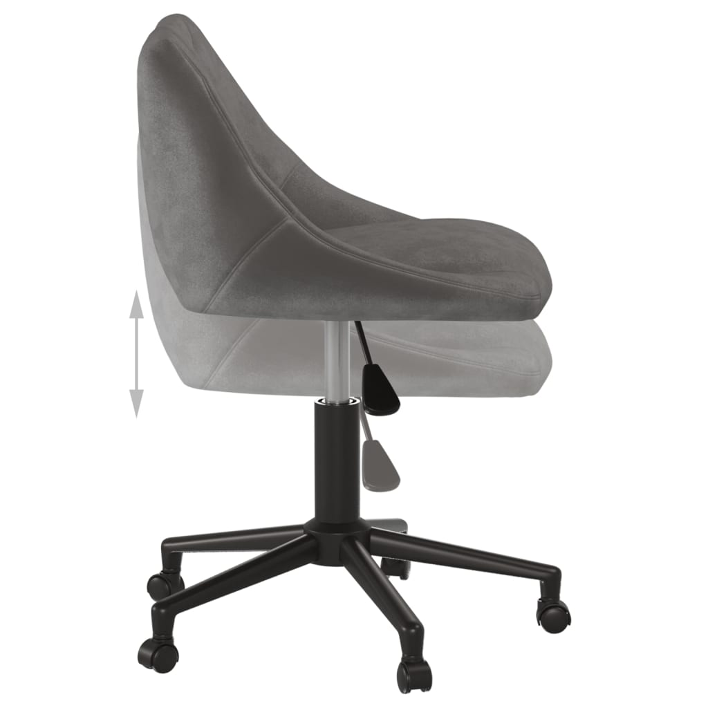 Chaise pivotante de bureau Gris foncé Velours - XIOS