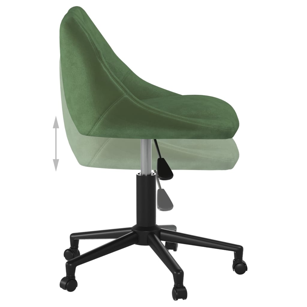 Chaise pivotante de bureau Vert foncé Velours - XIOS