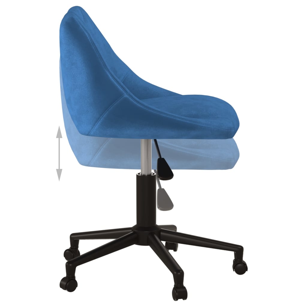 Chaise pivotante de bureau Bleu Velours - XIOS