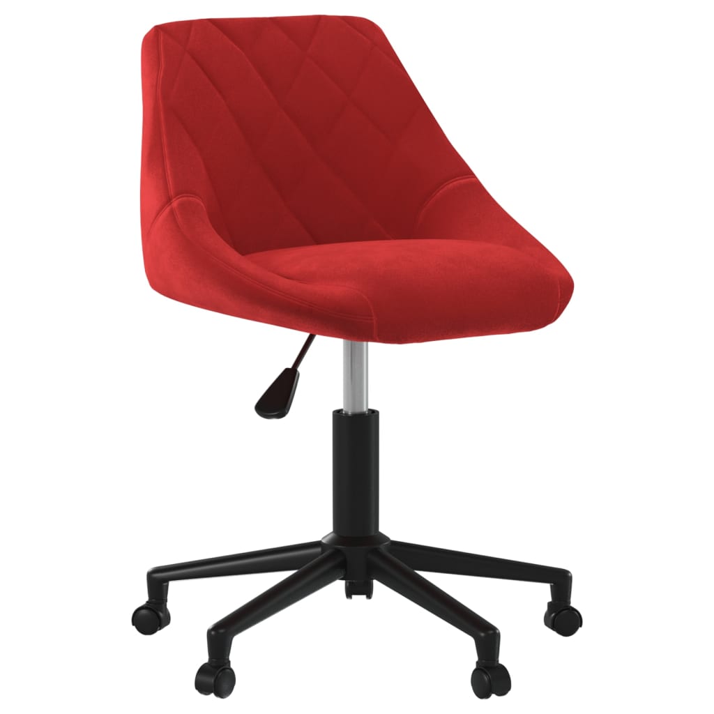 Chaise pivotante de bureau Rouge bordeaux Velours - XIOS