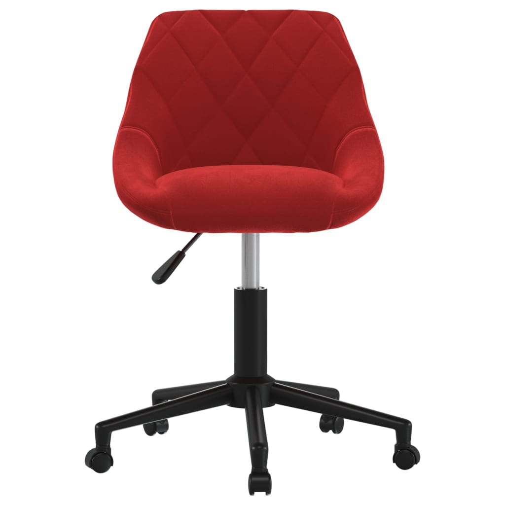 Chaise pivotante de bureau Rouge bordeaux Velours - XIOS