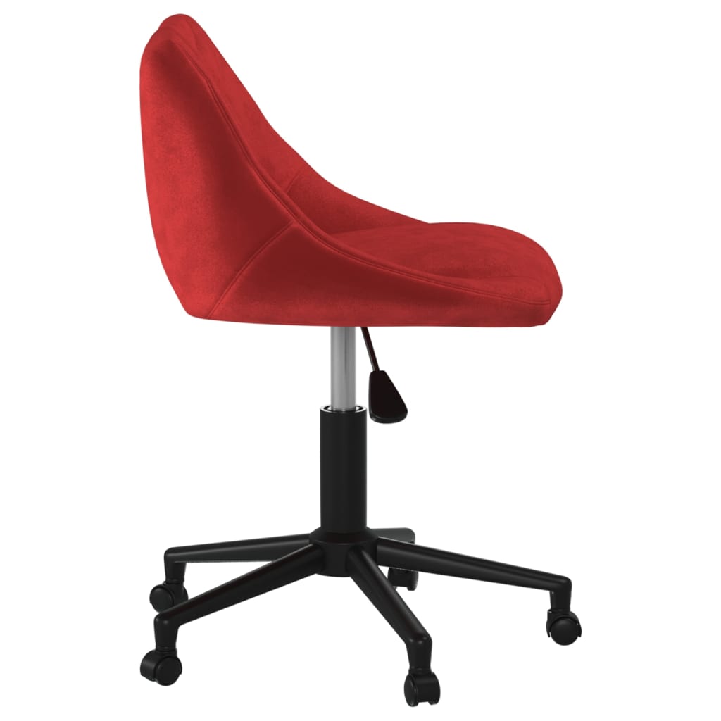 Chaise pivotante de bureau Rouge bordeaux Velours - XIOS