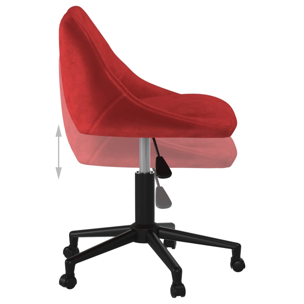 Chaise pivotante de bureau Rouge bordeaux Velours - XIOS