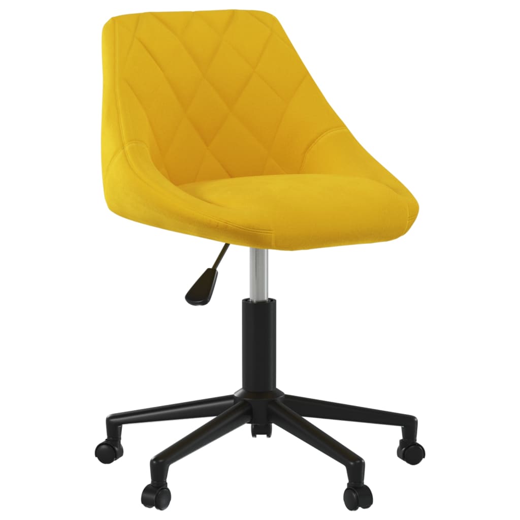 Chaise pivotante de bureau Jaune moutarde Velours - XIOS