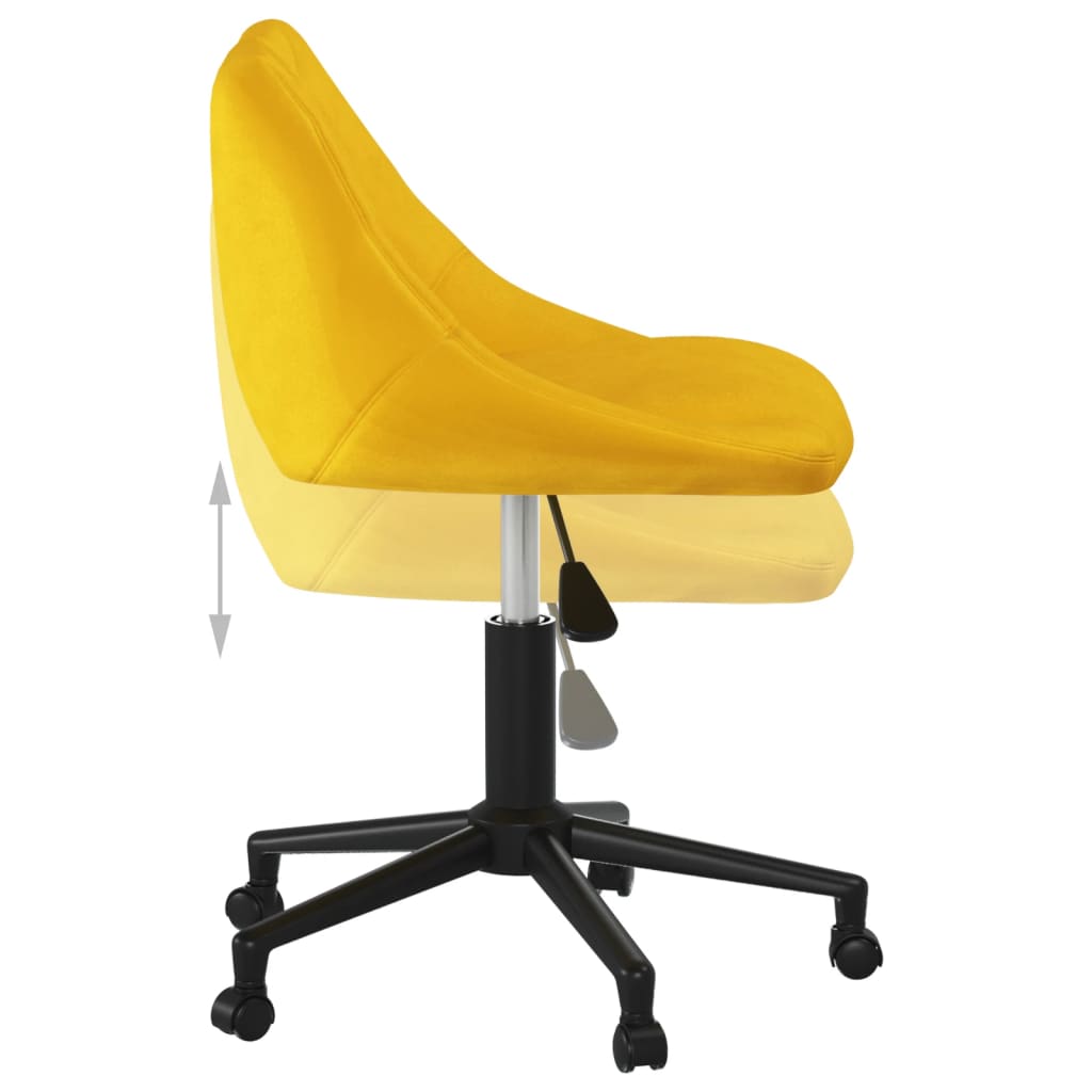 Chaise pivotante de bureau Jaune moutarde Velours - XIOS
