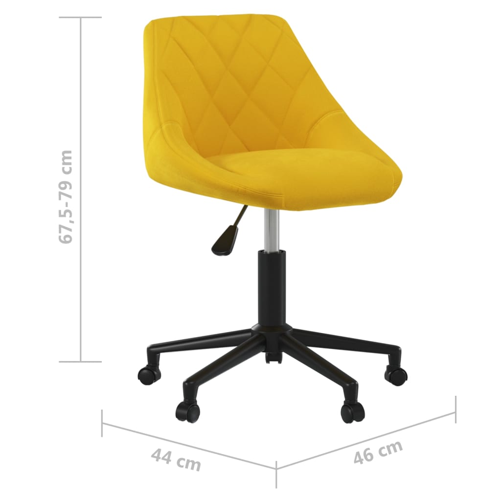 Chaise pivotante de bureau Jaune moutarde Velours - XIOS
