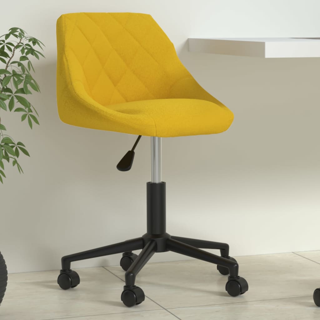 Chaise pivotante de bureau Jaune moutarde Velours - XIOS