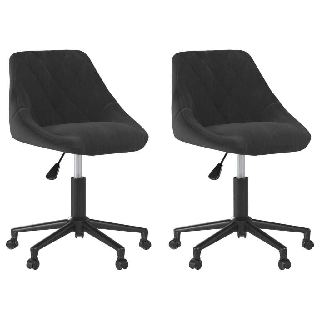 Chaises pivotantes à manger lot de 2 noir velours - XIOS