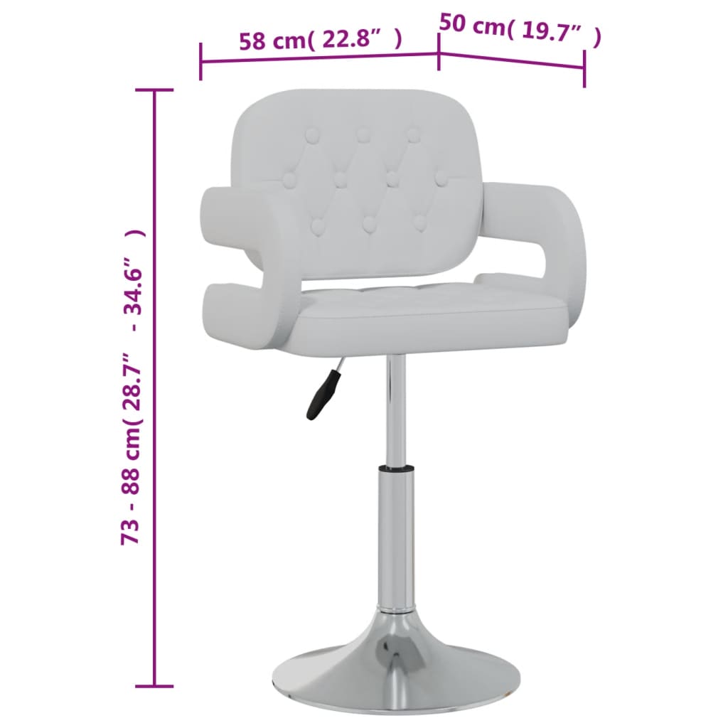 Chaises pivotantes à manger lot de 2 blanc similicuir - XIOS